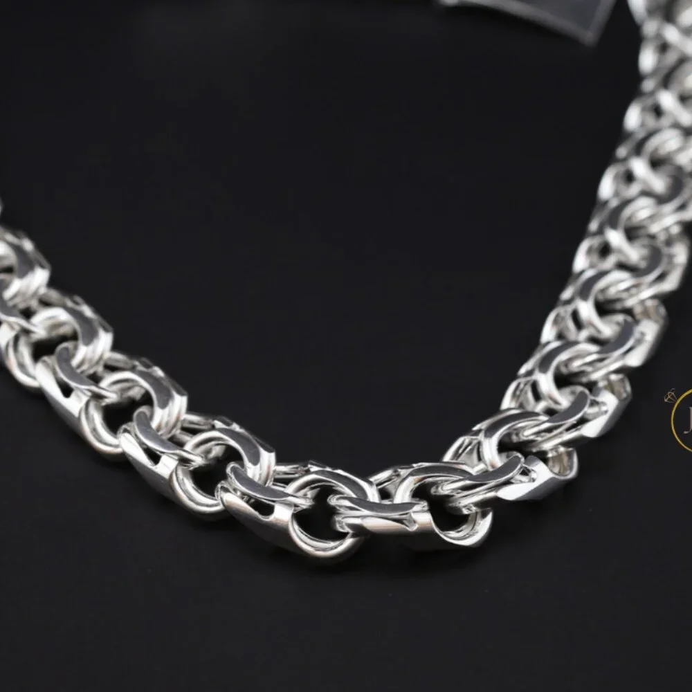 Handmade .925 Sterling Silver China Link Chain 26” | 374.7g Solid Silver - Picture 3 of 7